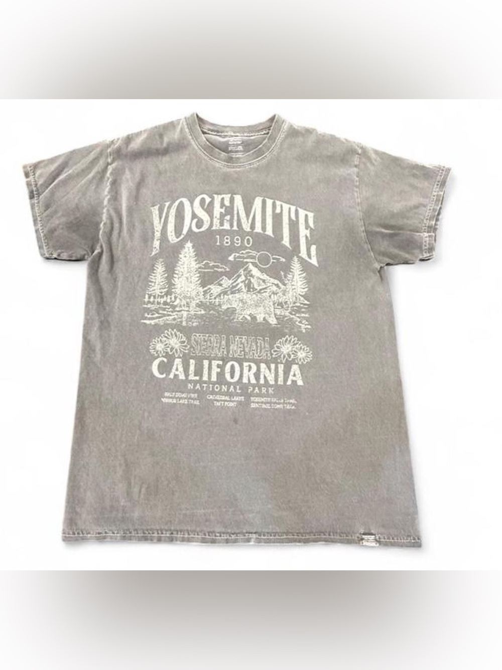 Yosemite Graphic Tee - Gray Short Sleeve Women's Top